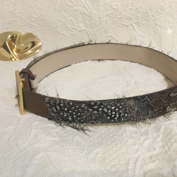 NWOT Genuine Leather feathered brown Belt by TreVero - Picture 2 of 6